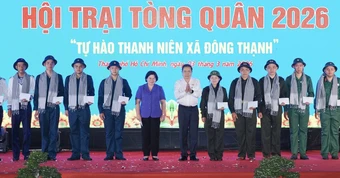 Chủ tịch Quốc hội Trần Thanh Mẫn dự Hội trại tòng quân năm 2026 tại xã Đông Thạnh