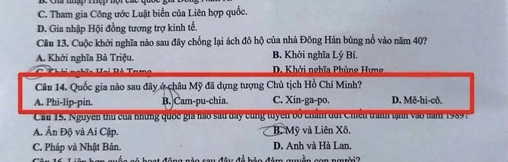 Đã nhắc mà vẫn sai, dân mạng 'ối dồi ôi' với sĩ tử 2K8 thi môn lịch sử: Campuchia sao lại ở châu Mỹ? Đã nhắc mà vẫn sai, dân mạng 'ối dồi ôi' với sĩ tử 2K8 thi môn lịch sử: Campuchia sao lại ở châu Mỹ?