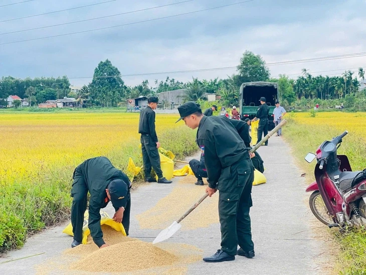 Đi làm nhiệm vụ về, thấy người khuyết tật khó nhọc gom lúa, cảnh sát cơ động dừng lại giúp Đi làm nhiệm vụ về, thấy người khuyết tật khó nhọc gom lúa, cảnh sát cơ động dừng lại giúp