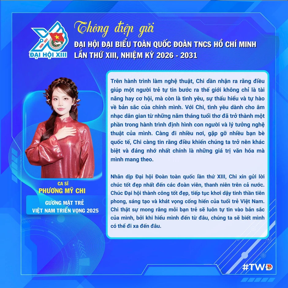 Gương mặt trẻ Việt Nam tiêu biểu gửi thông điệp tới Đại hội Đoàn toàn quốc lần thứ XIII Gương mặt trẻ Việt Nam tiêu biểu gửi thông điệp tới Đại hội Đoàn toàn quốc lần thứ XIII