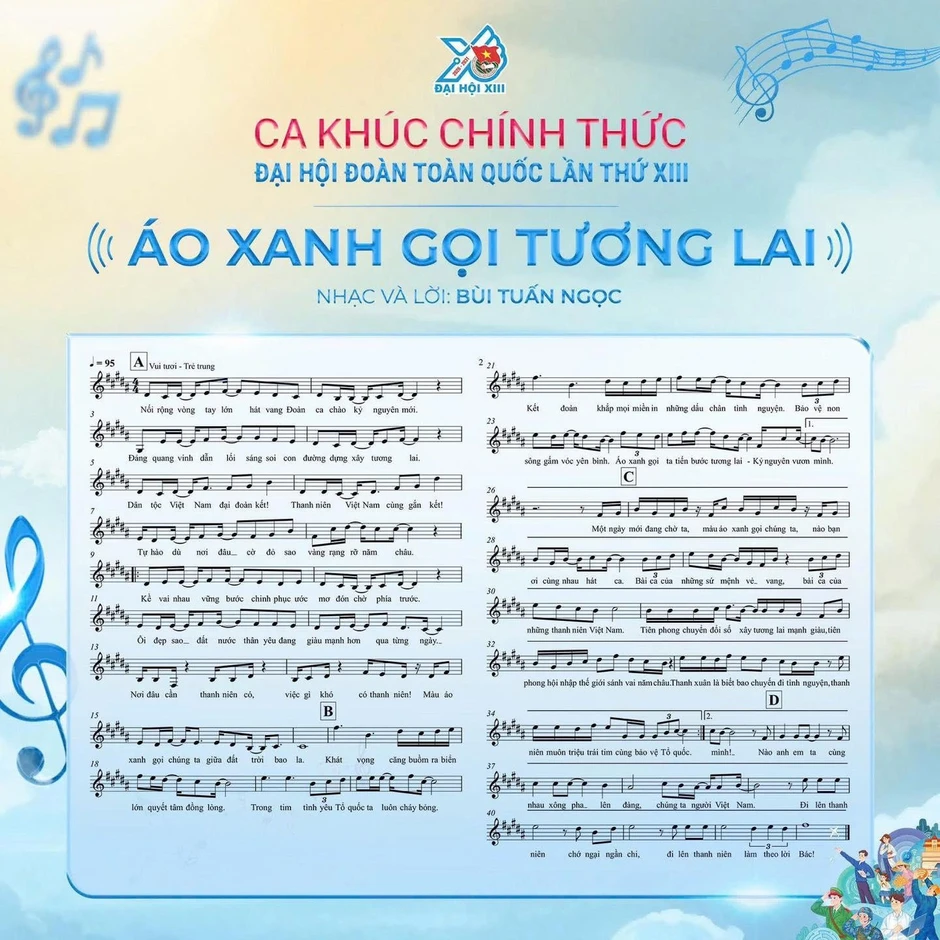 Lan tỏa thông điệp và khí thế của Đại hội Đoàn XIII từ ca khúc 'Áo xanh gọi tương lai' Lan tỏa thông điệp và khí thế của Đại hội Đoàn XIII từ ca khúc 'Áo xanh gọi tương lai'