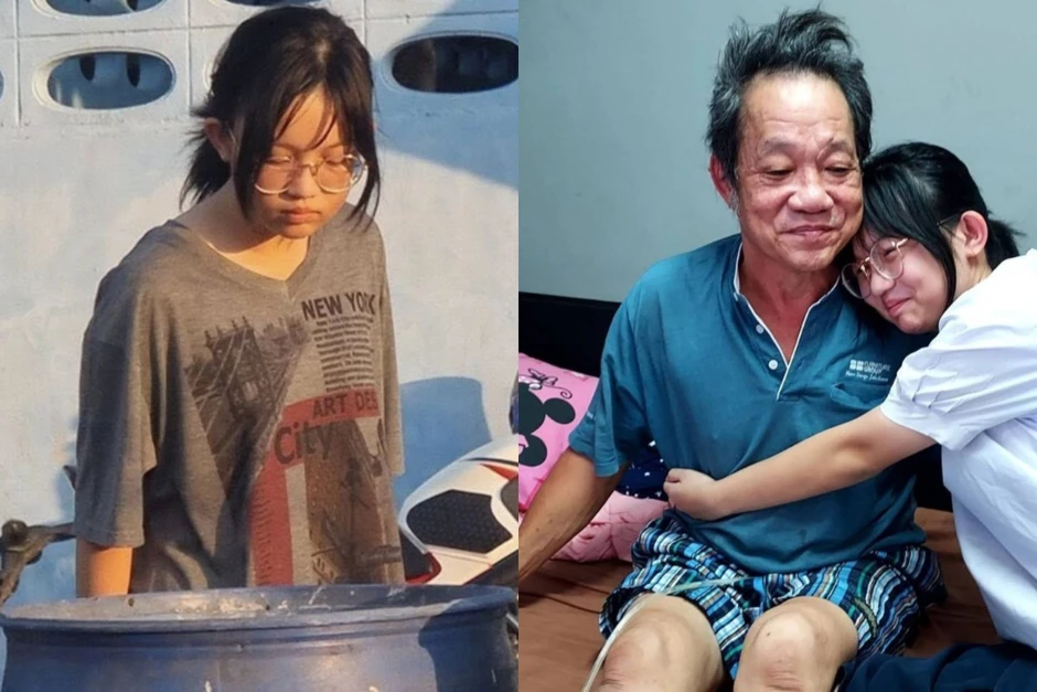Nữ sinh 15 tuổi nhặt ve chai, chăm cha ốm liệt giường gây xúc động Nữ sinh 15 tuổi nhặt ve chai, chăm cha ốm liệt giường gây xúc động