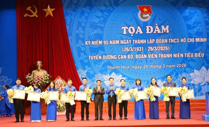 Thanh Hóa tuyên dương cán bộ, đoàn viên, thanh niên tiêu biểu năm 2026 Thanh Hóa tuyên dương cán bộ, đoàn viên, thanh niên tiêu biểu năm 2026