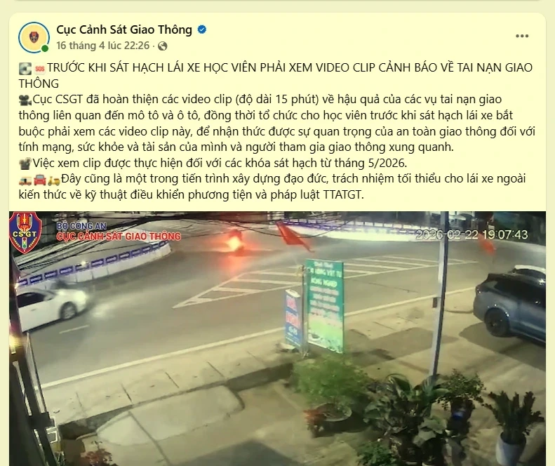 Trước khi thi sát hạch lái xe phải xem clip cảnh báo về tai nạn giao thông Trước khi thi sát hạch lái xe phải xem clip cảnh báo về tai nạn giao thông