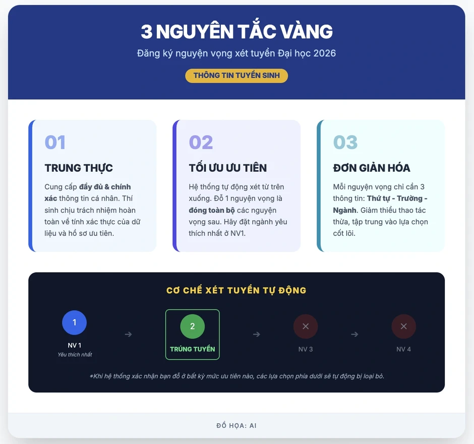 Đăng ký nguyện vọng đại học 2026: Bộ Giáo dục nêu 3 nguyên tắc "vàng"" Đăng ký nguyện vọng đại học 2026: Bộ Giáo dục nêu 3 nguyên tắc "vàng""
