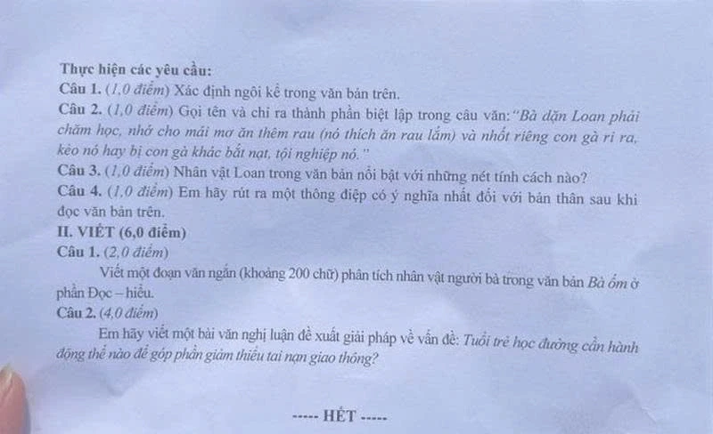 Đáp án và đề thi môn văn tỉnh Tây Ninh 2026 nhanh nhất
