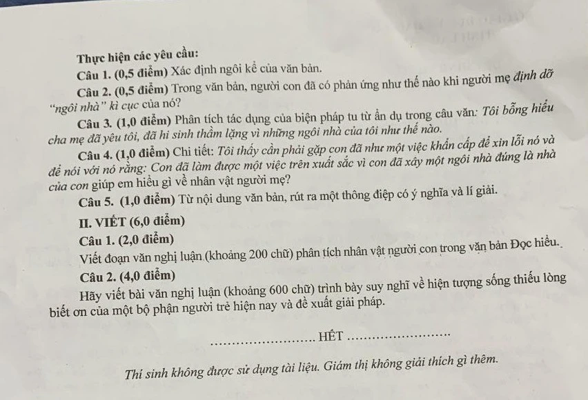 Đề thi và đáp án môn Ngữ văn tuyển sinh vào lớp 10 tỉnh Lào Cai năm 2026 Đề thi và đáp án môn Ngữ văn tuyển sinh vào lớp 10 tỉnh Lào Cai năm 2026