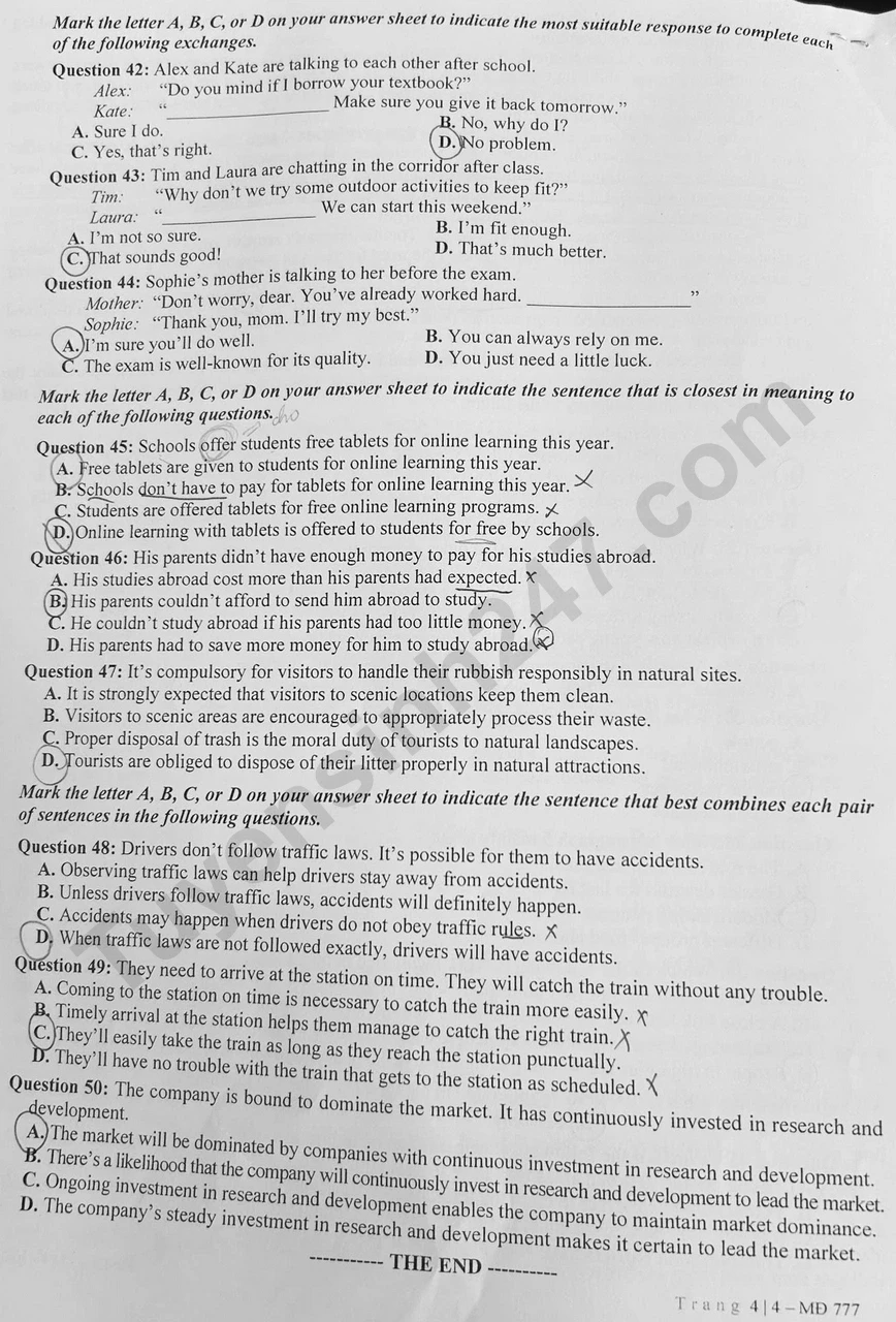 Đề thi và đáp án môn tiếng Anh vào lớp 10 chuyên Nhân văn năm 2026 Đề thi và đáp án môn tiếng Anh vào lớp 10 chuyên Nhân văn năm 2026