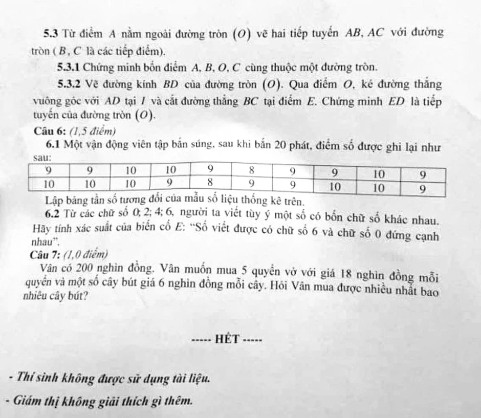 Đề thi và đáp án môn Toán tuyển sinh vào lớp 10 của Tây Ninh năm 2026 Đề thi và đáp án môn Toán tuyển sinh vào lớp 10 của Tây Ninh năm 2026