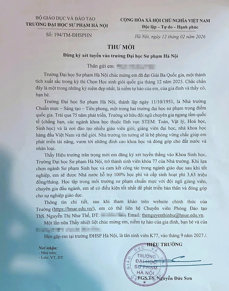 Hiệu trưởng ĐH Sư phạm Hà Nội mời đích danh học sinh đăng ký xét tuyển thẳng từ lớp 11 Hiệu trưởng ĐH Sư phạm Hà Nội mời đích danh học sinh đăng ký xét tuyển thẳng từ lớp 11