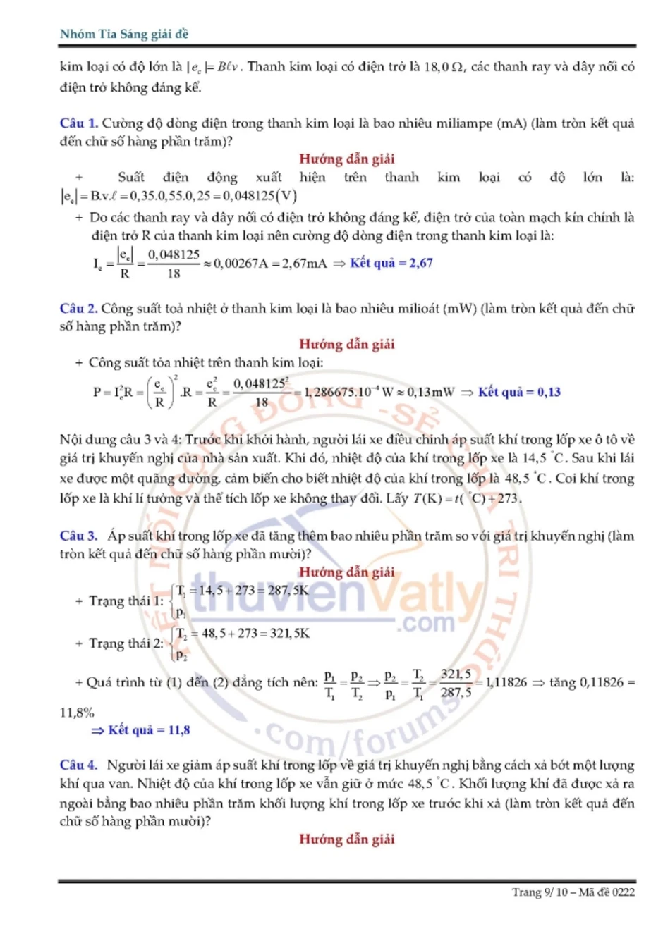 Lời giải chi tiết đề Vật lý thi tốt nghiệp THPT 2026