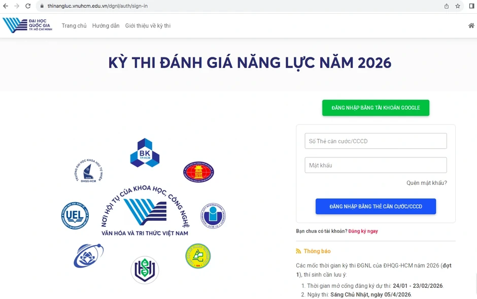 Xem điểm thi đánh giá năng lực ĐH Quốc gia TP.HCM ở đâu?