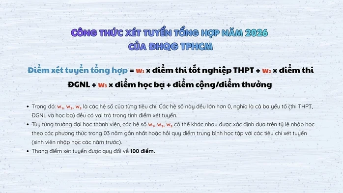 Xét tuyển vào ĐHQG TPHCM, thí sinh lưu ý điều này Xét tuyển vào ĐHQG TPHCM, thí sinh lưu ý điều này