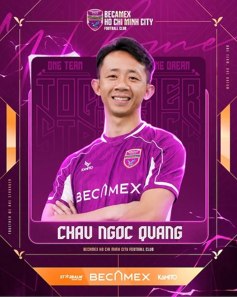 Châu Ngọc Quang bất ngờ đầu quân cho Becamex TP.HCM Châu Ngọc Quang bất ngờ đầu quân cho Becamex TP.HCM