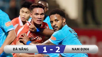 Kết quả Đà Nẵng 1-2 Nam Định: Thủ môn bị đuổi, Đà Nẵng thêm khổ vì Xuân Son