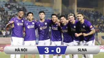Kết quả Hà Nội 3-0 SLNA: Đè bẹp đội khách