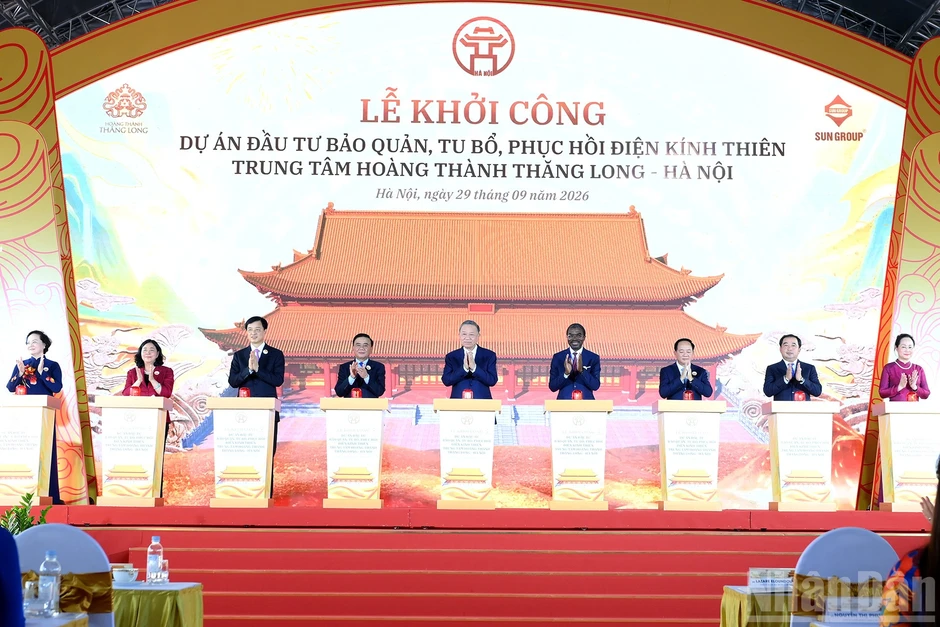 [Ảnh] Tổng Bí thư, Chủ tịch nước Tô Lâm dự Lễ khởi công Dự án đầu tư bảo quản, tu bổ, phục hồi Điện Kính Thiên