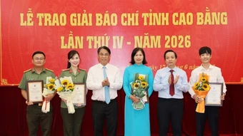 45 tác phẩm được trao giải báo chí tỉnh Cao Bằng năm 2026