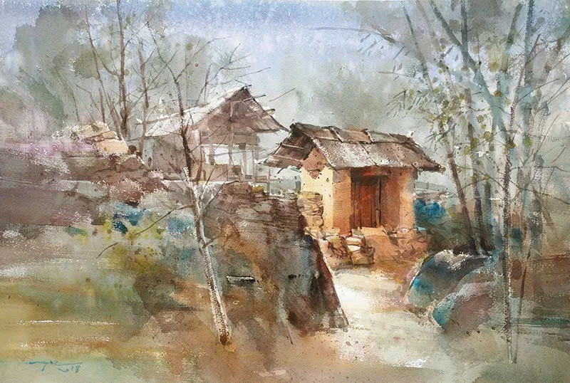 Ánh mắt vùng cao và những khoảng lặng trong tranh màu nước Ánh mắt vùng cao và những khoảng lặng trong tranh màu nước