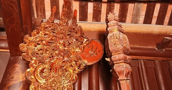 Bí ẩn tấm gỗ khắc hình rồng mẹ và 5 rồng con ở đền thờ vua Đinh