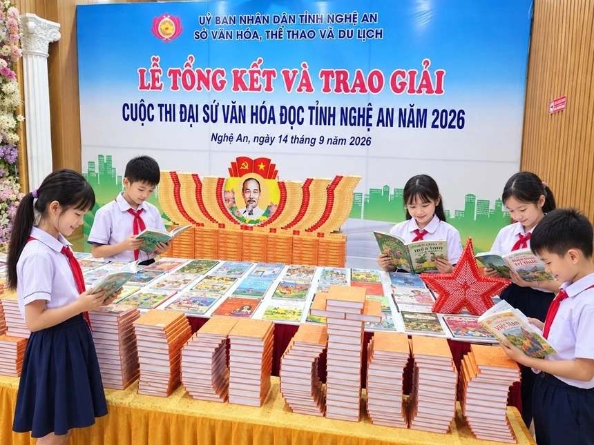 Gần 77.000 bài dự thi 'tranh tài' Đại sứ Văn hóa đọc Nghệ An năm 2026 Gần 77.000 bài dự thi 'tranh tài' Đại sứ Văn hóa đọc Nghệ An năm 2026