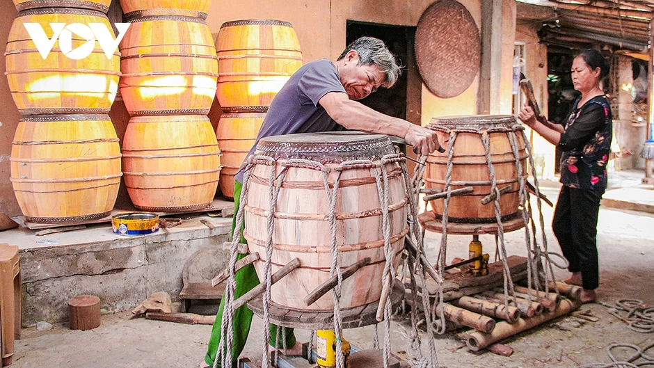 Giữ hồn tiếng trống nghìn năm tuổi tại làng nghề làm trống truyền thống Đọi Tam