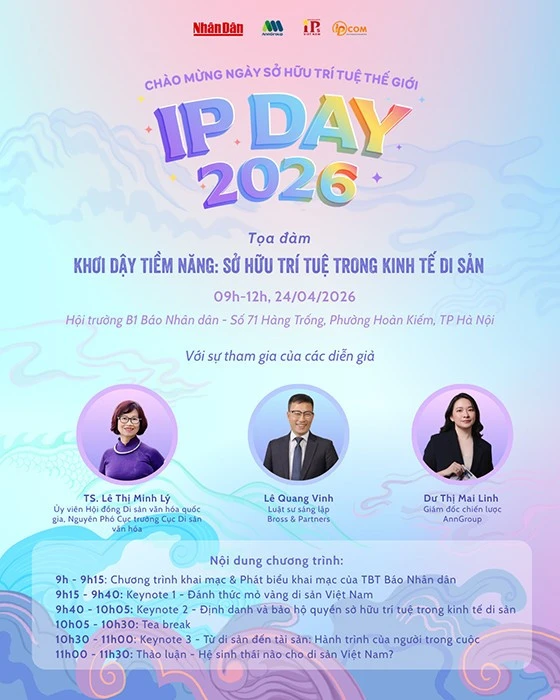 IP Day 2026: Thúc đẩy nhận thức và thực hành về sở hữu trí tuệ trong di sản IP Day 2026: Thúc đẩy nhận thức và thực hành về sở hữu trí tuệ trong di sản