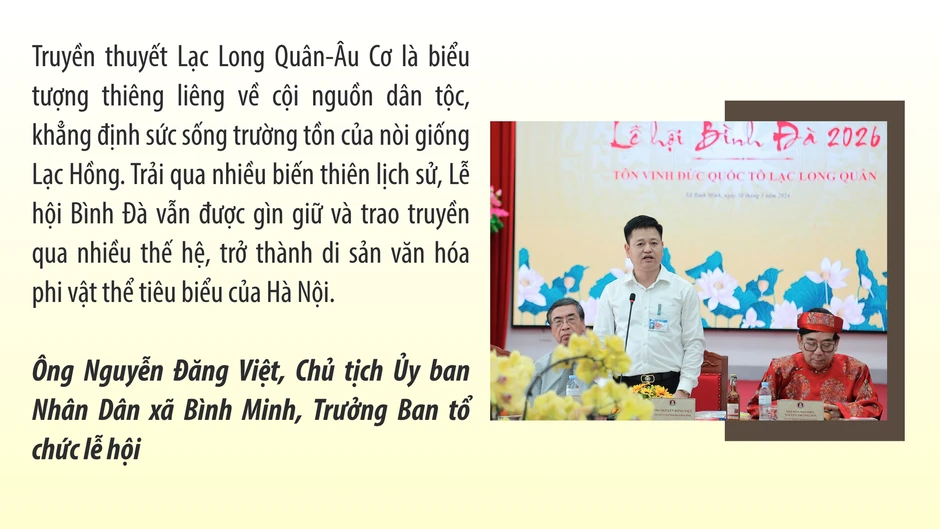 Lễ hội Bình Đà 2026: Tôn vinh Đức Quốc Tổ Lạc Long Quân, lan tỏa thông điệp “Về với cội nguồn để ra thế giới” Lễ hội Bình Đà 2026: Tôn vinh Đức Quốc Tổ Lạc Long Quân, lan tỏa thông điệp “Về với cội nguồn để ra thế giới”