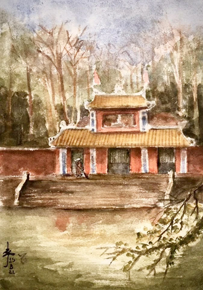 Ngôi chùa có bức tranh trần khổng lồ