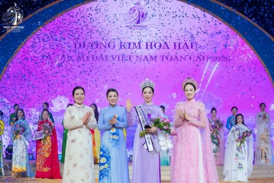 Phùng Thị Huyền My đăng quang Hoa hậu Di sản Áo dài Việt Nam toàn cầu 2026 Phùng Thị Huyền My đăng quang Hoa hậu Di sản Áo dài Việt Nam toàn cầu 2026