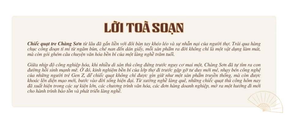 Quạt Chàng Sơn: Chiếc quạt mang hơi thở của tre, của giấy và của bàn tay người thợ Quạt Chàng Sơn: Chiếc quạt mang hơi thở của tre, của giấy và của bàn tay người thợ