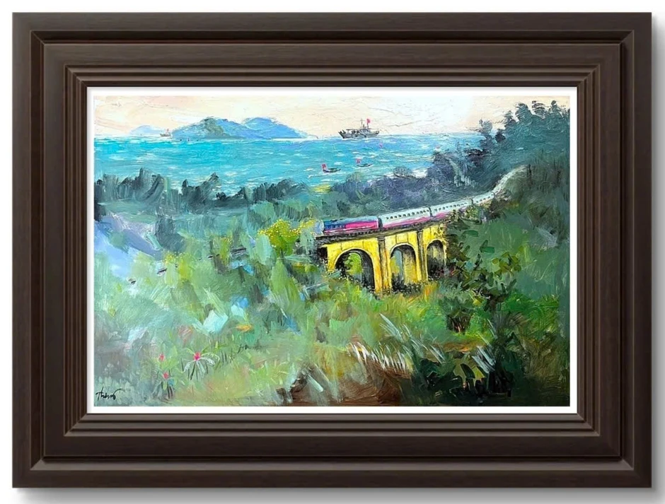 Vẻ đẹp đầy tự hào của Đường sắt Việt Nam qua tranh Quỳnh Thơm Vẻ đẹp đầy tự hào của Đường sắt Việt Nam qua tranh Quỳnh Thơm