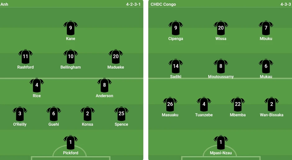 Anh 0-0 Congo: Rashford đá chính