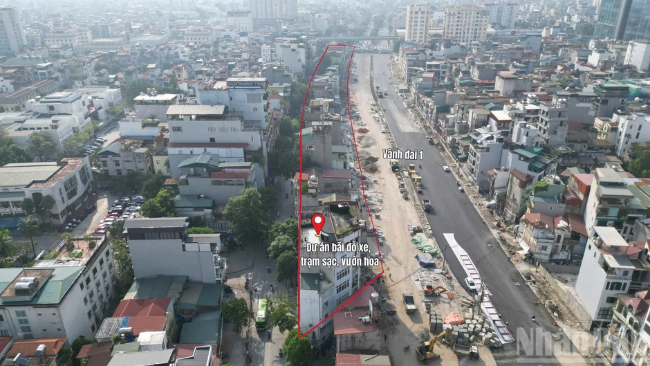 [Ảnh] Cận cảnh khu vực sắp giải phóng mặt bằng làm bãi đỗ xe, trạm sạc trên Vành đai 1