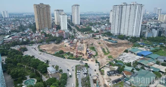 [Ảnh] Hà Nội: Dự án nút giao Phạm Tu-Đường 70 bước vào giai đoạn thi công cao điểm