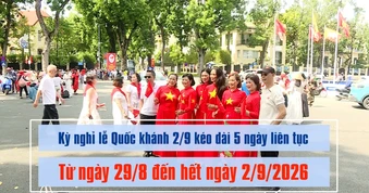 [Video] Lịch nghỉ lễ Quốc khánh 2/9 năm nay kéo dài 5 ngày