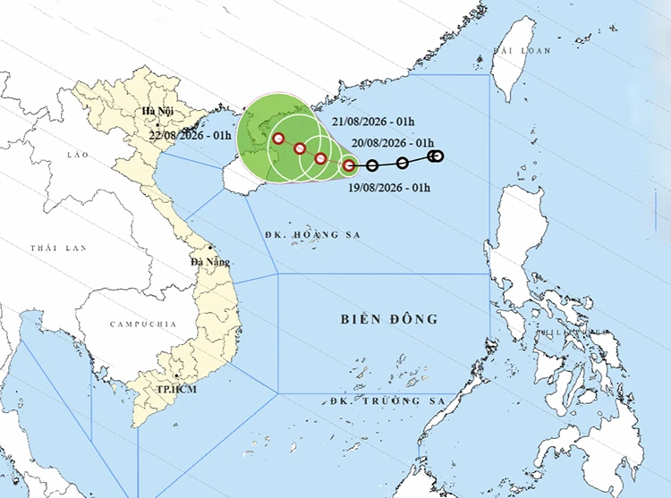 Áp thấp nhiệt đới di chuyển nhanh, cách đảo Hải Nam (Trung Quốc) khoảng 200km
