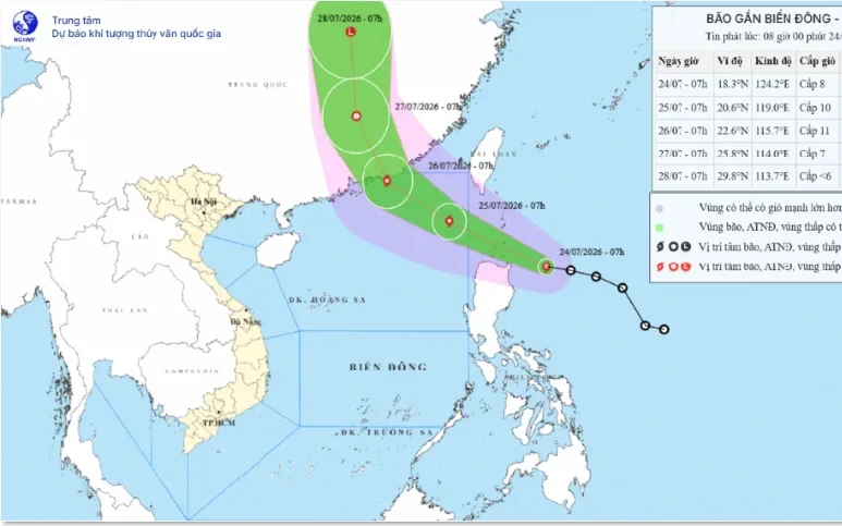Áp thấp nhiệt đới mạnh lên thành bão Noul, Biển Đông sóng cao tới 6m Áp thấp nhiệt đới mạnh lên thành bão Noul, Biển Đông sóng cao tới 6m