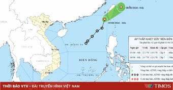 Áp thấp nhiệt đới sắp ra khỏi Biển Đông