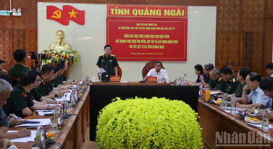 Ban Chỉ đạo Quốc gia kiểm tra công tác tìm kiếm, quy tập và xác định danh tính hài cốt liệt sĩ tại Quảng Ngãi