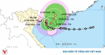 Bão số 4 có khả năng đổi hướng di chuyển theo hướng Bắc Đông Bắc
