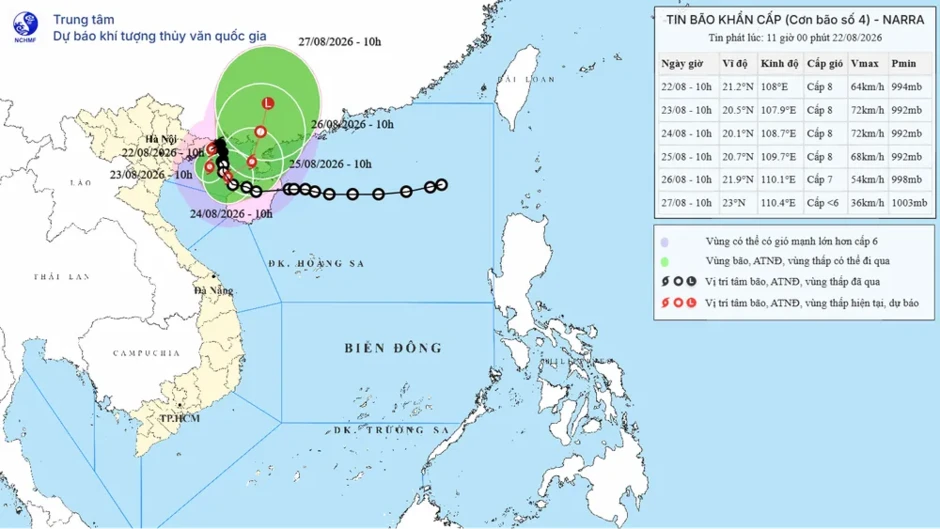 Bão số 4 (Narra) di chuyển chậm, gây mưa nhiều ngày Bão số 4 (Narra) di chuyển chậm, gây mưa nhiều ngày
