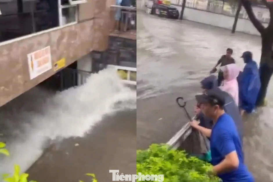 Bảo vệ kể giây phút thoát thân khi nước tràn vào tầng hầm chung cư như thác đổ Bảo vệ kể giây phút thoát thân khi nước tràn vào tầng hầm chung cư như thác đổ