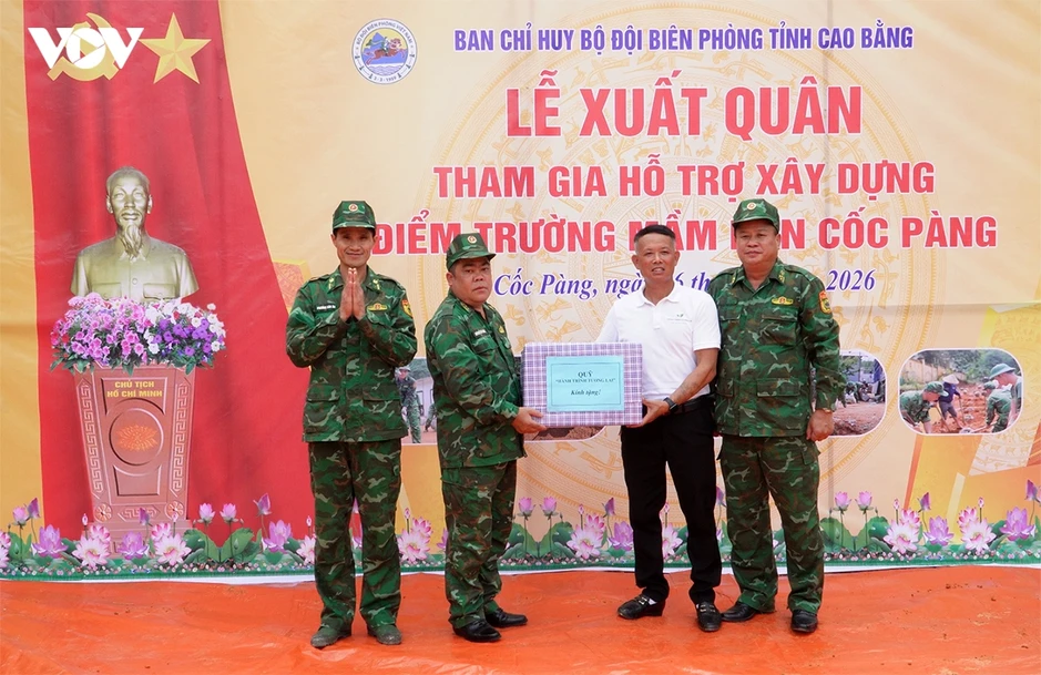 Biên phòng Cao Bằng hỗ trợ xây dựng điểm trường vùng biên Biên phòng Cao Bằng hỗ trợ xây dựng điểm trường vùng biên