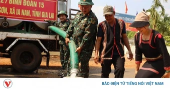 Binh đoàn 15 cấp nước phục vụ người dân biên giới Ia Nan trong cao điểm mùa khô