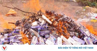 Bộ đội Biên phòng Đồng Nai tiêu hủy hơn 10.600 bao thuốc lá lậu