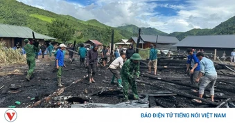 Bộ đội Biên phòng Lai Châu kịp thời giúp dân khắc phục hậu quả hỏa hoạn