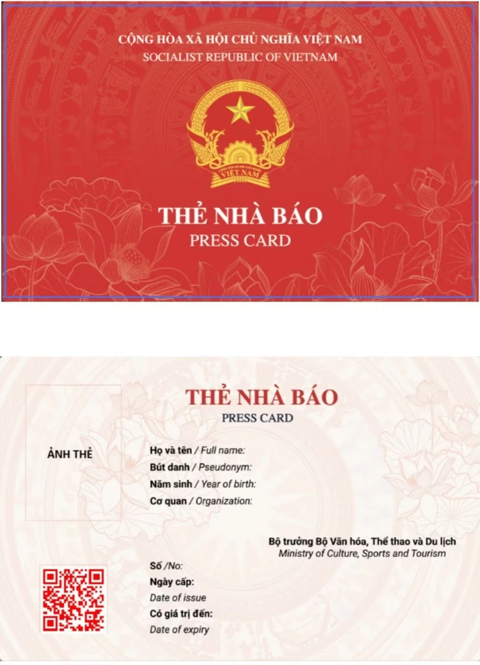 Bộ Văn hóa, Thể thao và Du lịch ban hành mẫu thẻ nhà báo mới