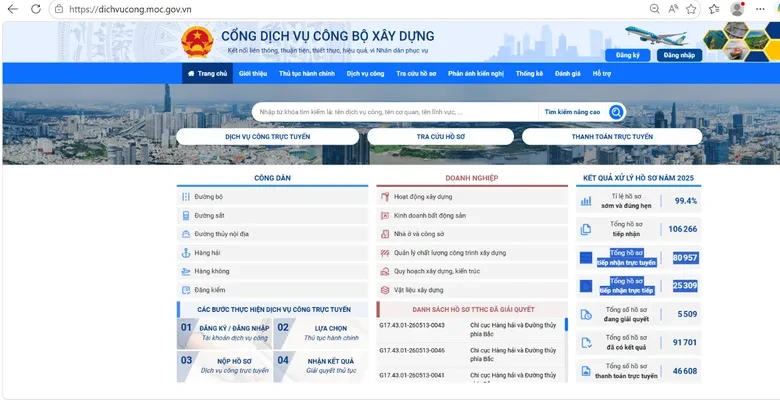 Bộ Xây dựng yêu cầu công khai 100% thủ tục hành chính trên hệ thống thông tin tập trung