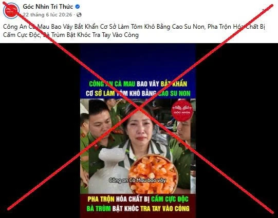 Cà Mau bác tin thất thiệt về việc sản xuất tôm khô bằng cao su non Cà Mau bác tin thất thiệt về việc sản xuất tôm khô bằng cao su non
